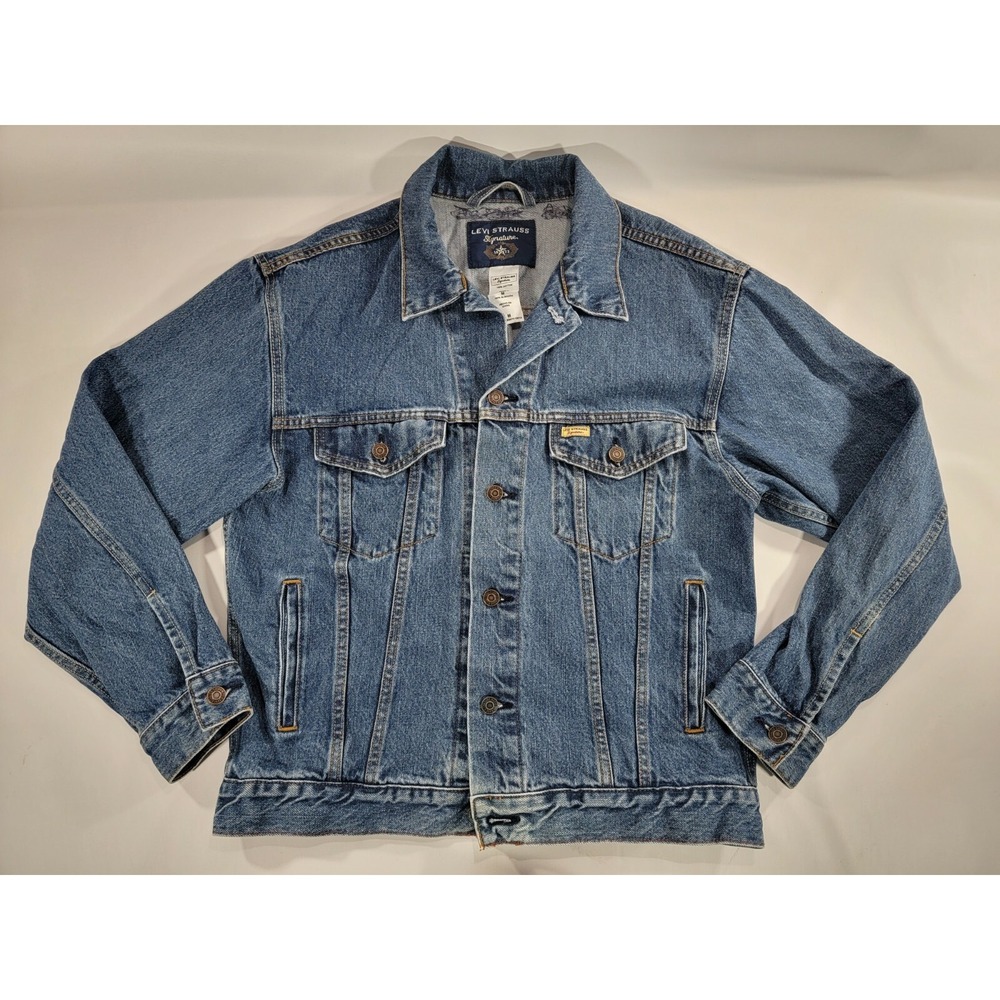 Levi‎ Strauss Womens Jacket Medium 8 10 Signature Denim Trucker Button Front